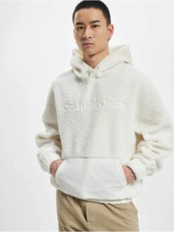 Calvin Klein Herren Hoody Sherpa Mix Media In Beige