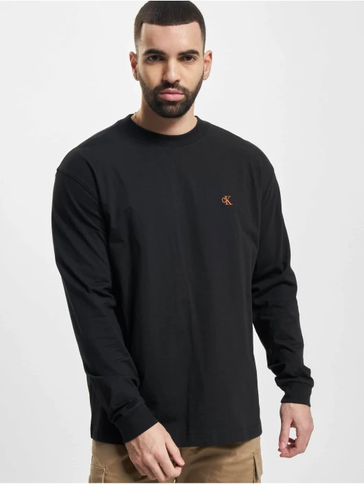 Calvin Klein Herren Longsleeve Logo Tape In Schwarz 1 Calvin Klein Herren Longsleeve Logo Tape In Schwarz
