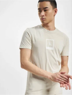 Calvin Klein Herren T-Shirt Small Polaroid Center Box In Beige