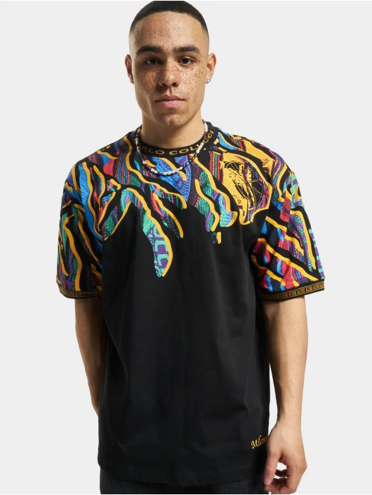 CARLO COLUCCI Herren T-Shirt Oversize Print In Schwarz 1 CARLO COLUCCI Herren T-Shirt Oversize Print In Schwarz