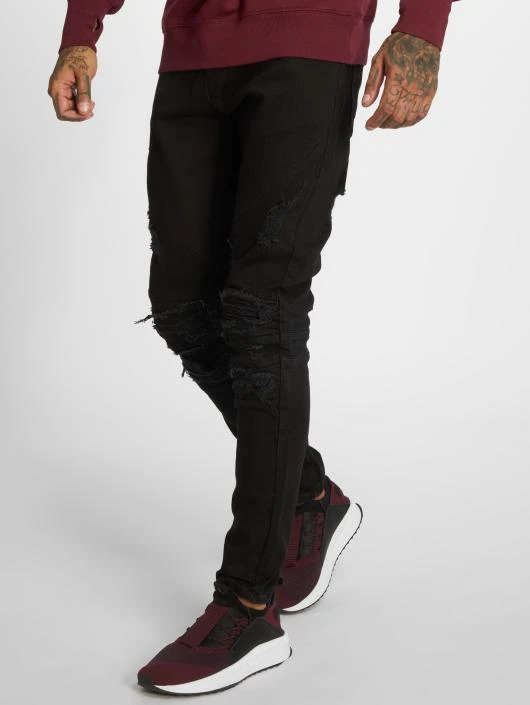 CAYLER & SONS Herren Straight Fit Jeans Alldd Paneled Inverted Biker Ian In Schwarz 1 CAYLER & SONS Herren Straight Fit Jeans Alldd Paneled Inverted Biker Ian In Schwarz