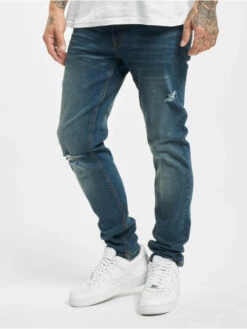 Denim Project Herren Skinny Jeans Mr. Black In Blau