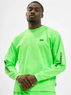 GCDS Herren Longsleeve Logo Print In Grün