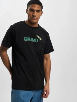 Herren T-Shirt Pizza R Neck In Schwarz