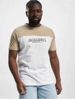 Jack & Jones Herren T-Shirt Dan Blocking O Neck In Beige