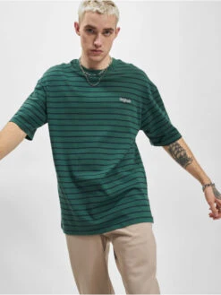 Jack & Jones Herren T-Shirt Harlow Stripe Ringer Crew Neck In Grün