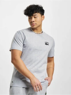 Lacoste Herren T-Shirt Chest Croc In Silberfarben