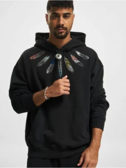 Herren Hoody Collar Feathers Comfort In Schwarz