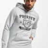 Herren Hoody Popeye Barber Shop In Grau