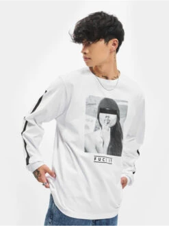 Mister Tee Herren Longsleeve Fuck It In Weiß