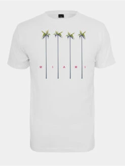 Mister Tee Herren T-Shirt Miami Palms In Weiß