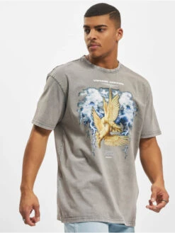 Herren T-Shirt Vintage Dreams Acid Washed Heavy Oversize In Grau