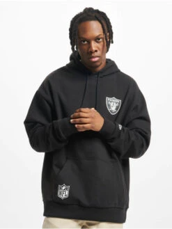 NEW ERA Herren Hoody NFL Las Vegas Raiders Half Logo Oversized In Schwarz