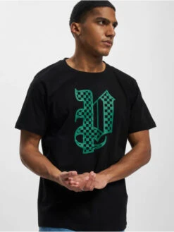 Herren T-Shirt Checkerboard In Schwarz