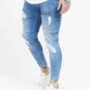 Herren Skinny Jeans Distresed In Blau