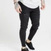 Herren Skinny Jeans Distresed In Schwarz