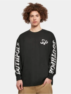 Southpole Herren Longsleeve Script In Schwarz