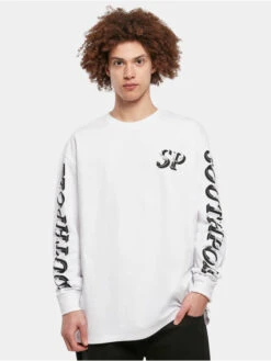 Southpole Herren Longsleeve Script In Weiß
