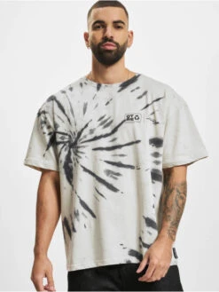 Herren T-Shirt Tye Dye Varsity Print In Beige