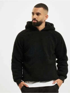 URBAN CLASSICS Herren Hoody Sherpa In Schwarz