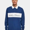 URBAN CLASSICS Herren Longsleeve Oversized Rugby In Blau