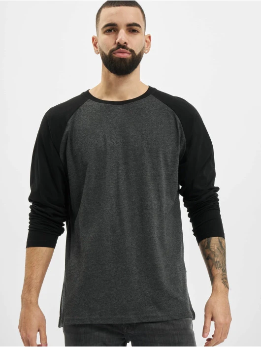 URBAN CLASSICS Herren Longsleeve Raglan Contrast LS In Grau 1 URBAN CLASSICS Herren Longsleeve Raglan Contrast LS In Grau