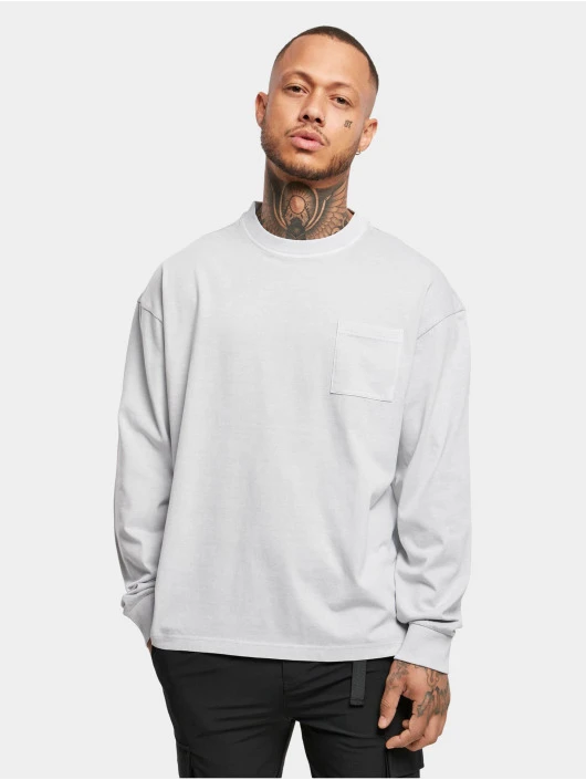 URBAN CLASSICS Herren Longsleeve Pigment Dyed Pocket In Grau 1 URBAN CLASSICS Herren Longsleeve Pigment Dyed Pocket In Grau