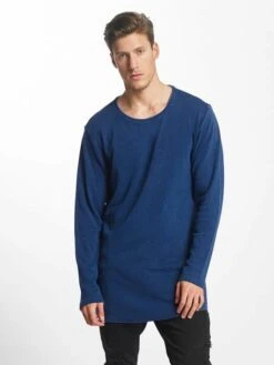 URBAN CLASSICS Herren Longsleeve Acid Washed In Indigo