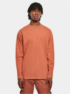 URBAN CLASSICS Herren Longsleeve Heavy Oversized Garment Dye In Orange