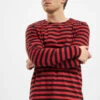 URBAN CLASSICS Herren Longsleeve Regular Stripe LS In Rot