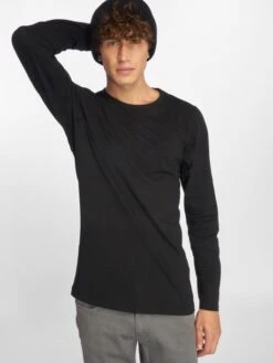 URBAN CLASSICS Herren Longsleeve Fitted Stretch In Schwarz