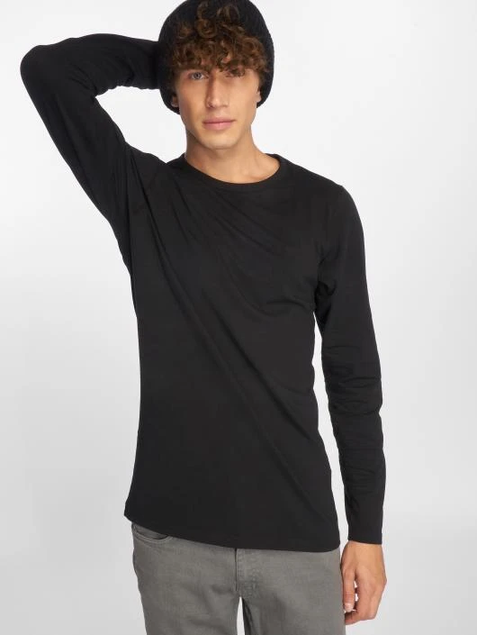 URBAN CLASSICS Herren Longsleeve Fitted Stretch In Schwarz 1 URBAN CLASSICS Herren Longsleeve Fitted Stretch In Schwarz