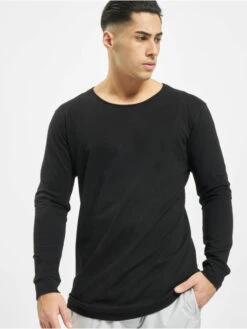 URBAN CLASSICS Herren Longsleeve Long Shaped Fashion In Schwarz