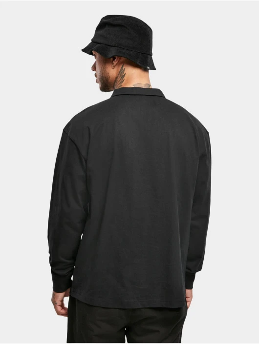 URBAN CLASSICS Herren Longsleeve Organic Heavy Collar In Schwarz 2 URBAN CLASSICS Herren Longsleeve Organic Heavy Collar In Schwarz – Bild 2