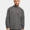 URBAN CLASSICS Herren Longsleeve Pigment Dyed Pocket In Schwarz