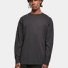 URBAN CLASSICS Herren Longsleeve Heavy Oversized Garment Dye In Schwarz