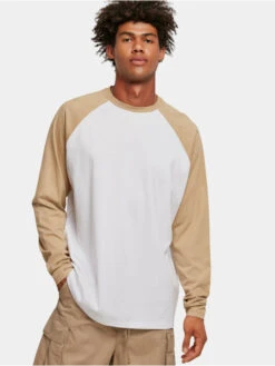 URBAN CLASSICS Herren Longsleeve Organic Oversized Raglan In Weiß