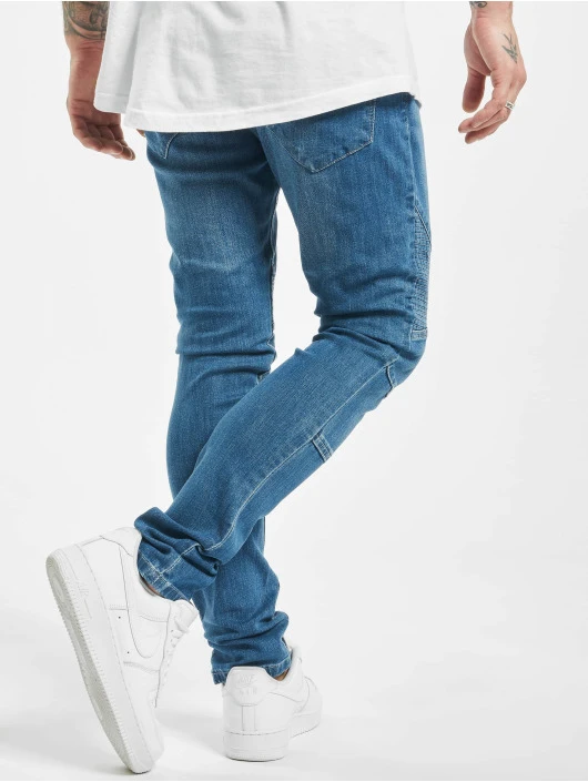 URBAN CLASSICS Herren Skinny Jeans Slim Fit Biker In Blau 2 URBAN CLASSICS Herren Skinny Jeans Slim Fit Biker In Blau – Bild 2