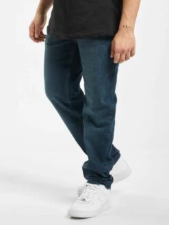 URBAN CLASSICS Herren Straight Fit Jeans Stretch Denim In Blau