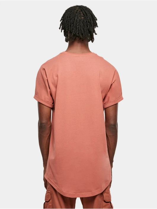 URBAN CLASSICS Herren T-Shirt Long Shaped Turn Up In Rot 2 URBAN CLASSICS Herren T-Shirt Long Shaped Turn Up In Rot – Bild 2