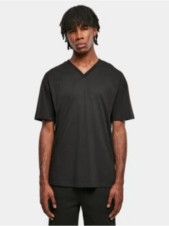 URBAN CLASSICS Herren T-Shirt Organic Oversized V-Neck In Schwarz