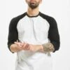 URBAN CLASSICS Herren T-Shirt Contrast 3/4 Sleeve Raglan In Weiß