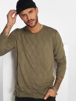 Herren Longsleeve Wave In Khaki