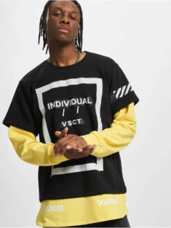 Herren Longsleeve 2 In 1 Created Hybrid In Schwarz